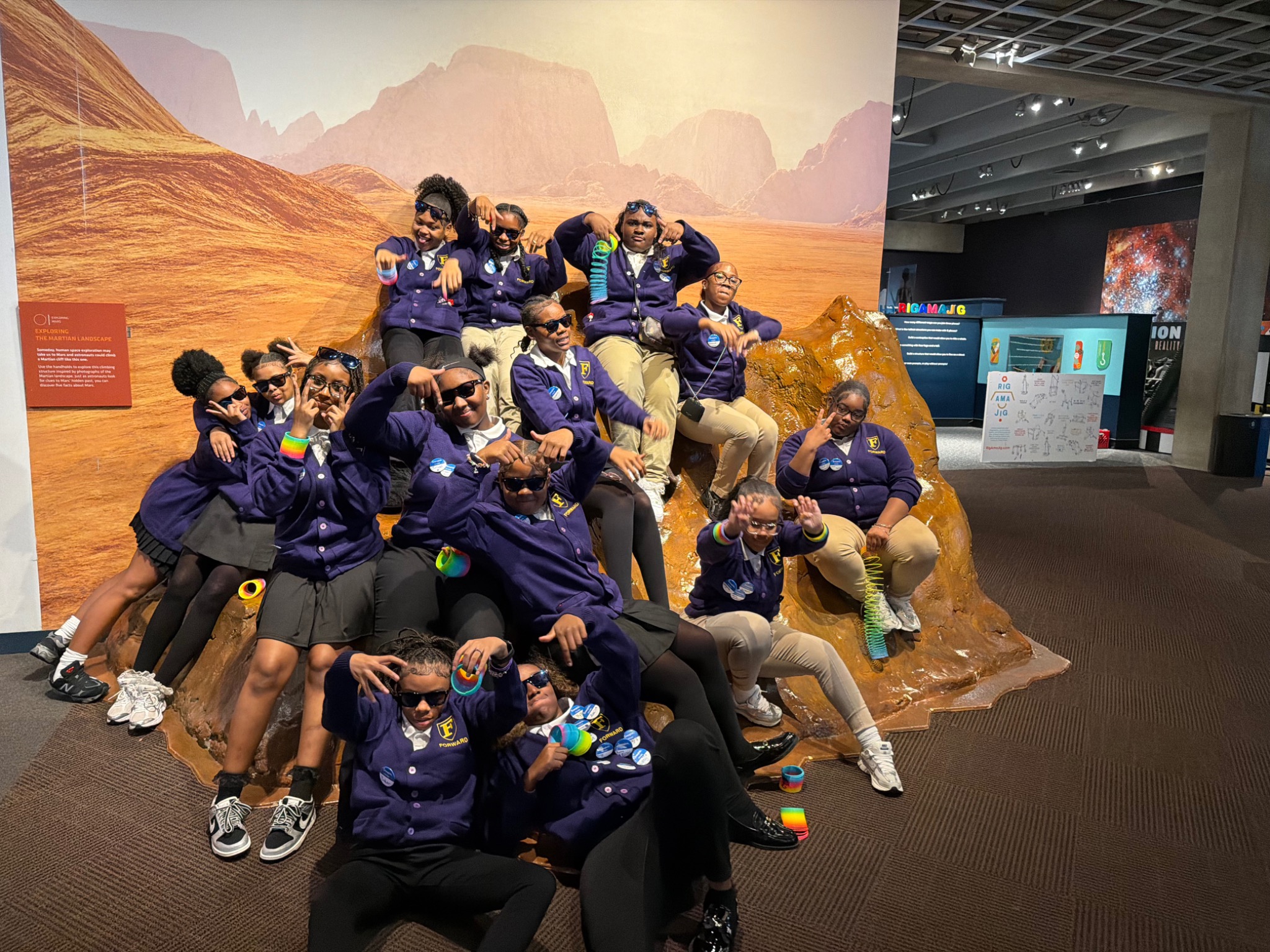 A group of FORWARD students enjoying a science exhibit